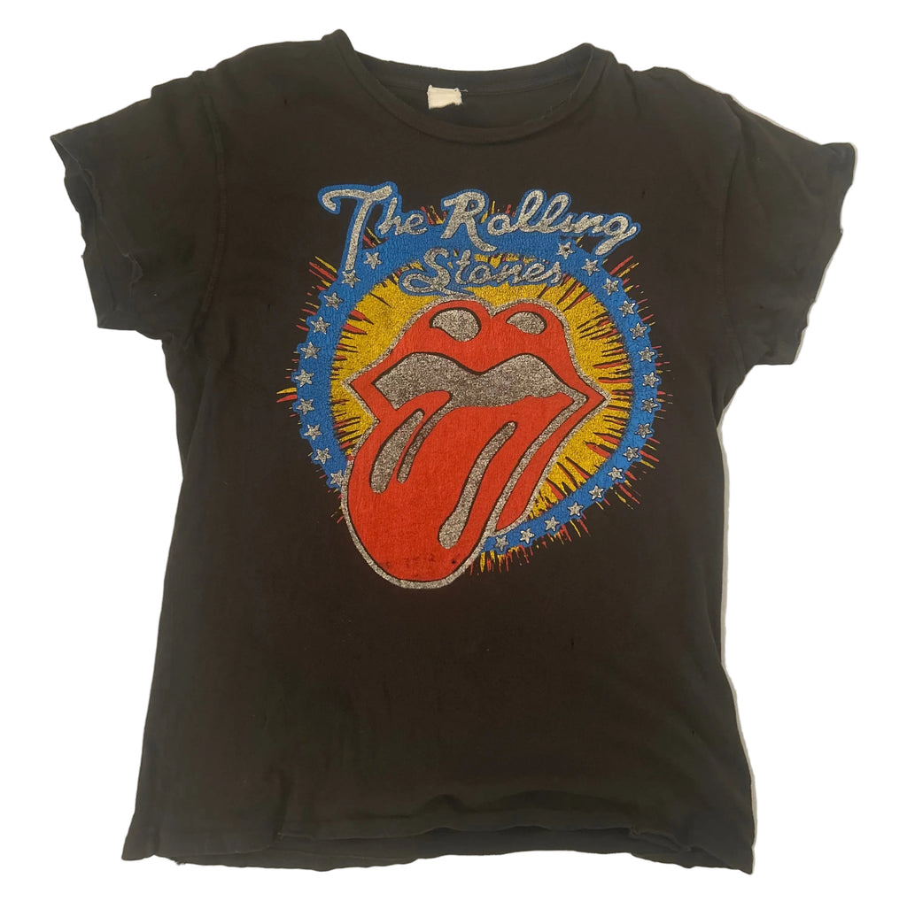 Rolling Stones Tattoo You Tour T Shirt Black Distressed Rock Band Tee